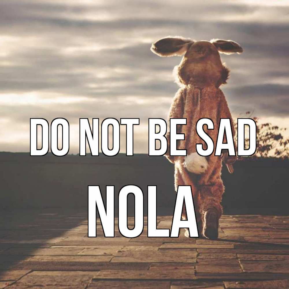Greetings card с именем, Nola Do not be sad со спины Greetings with text for free download 