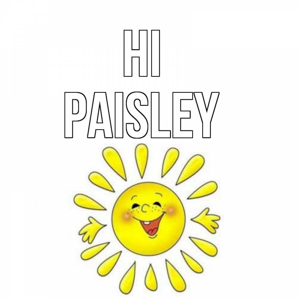 Greetings card с именем, Paisley Hi солнце Greetings with text for free download 