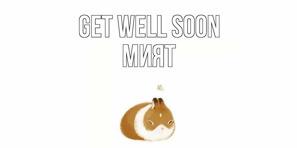 Greetings card с именем, МИЯТ Get well soon морская свинка на открытке с пожеланиями не болеть Greetings with text for free download 