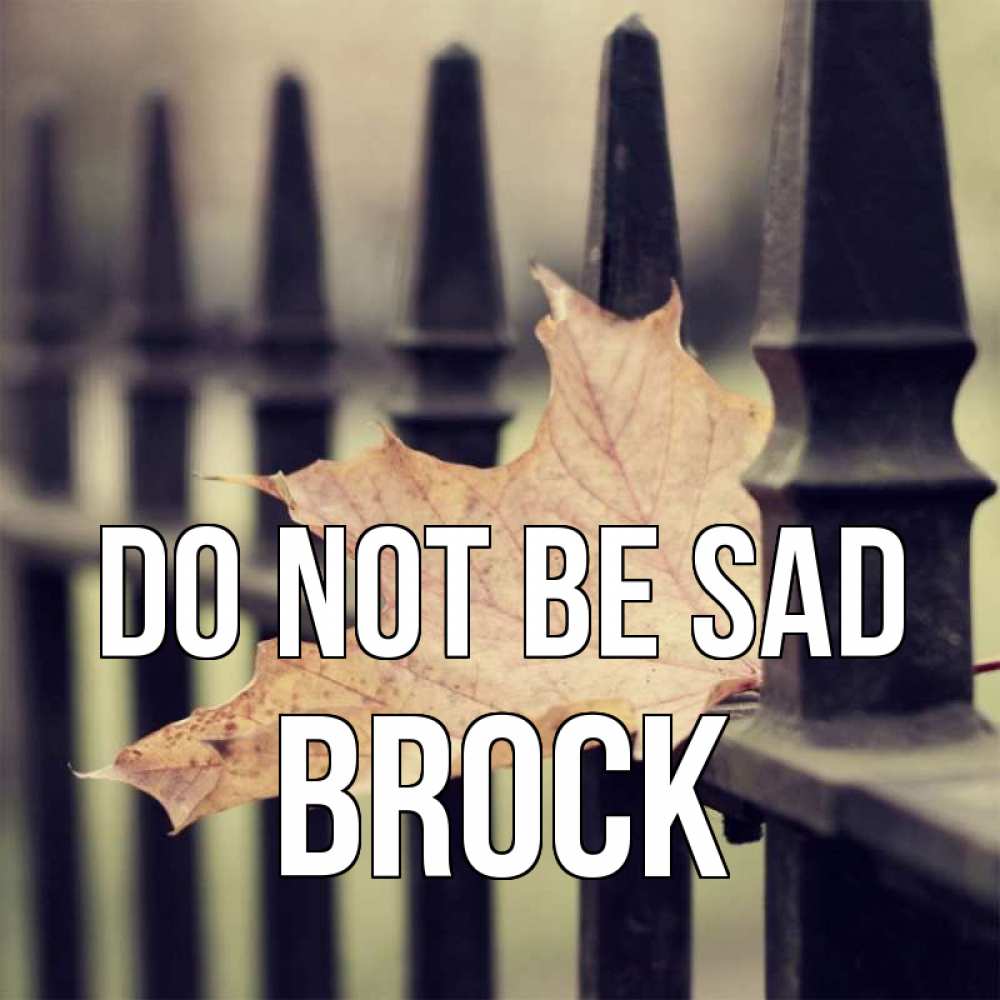 Greetings card с именем, Brock Do not be sad лист клена Greetings with text for free download 
