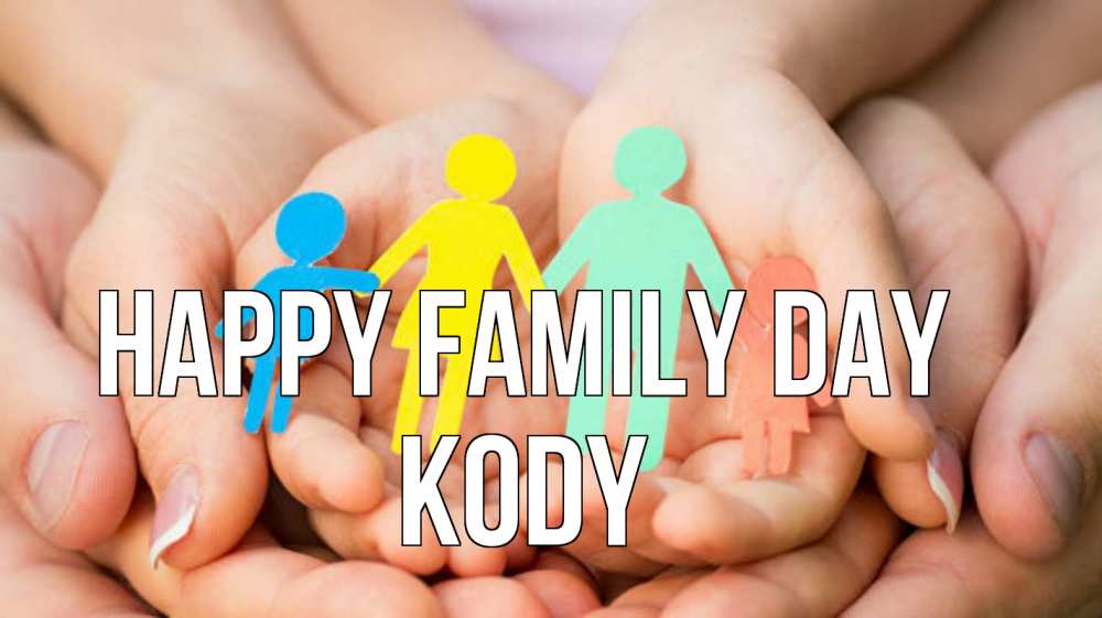 Greetings card с именем, Kody happy family day Руки, бумага, семья Greetings with text for free download 