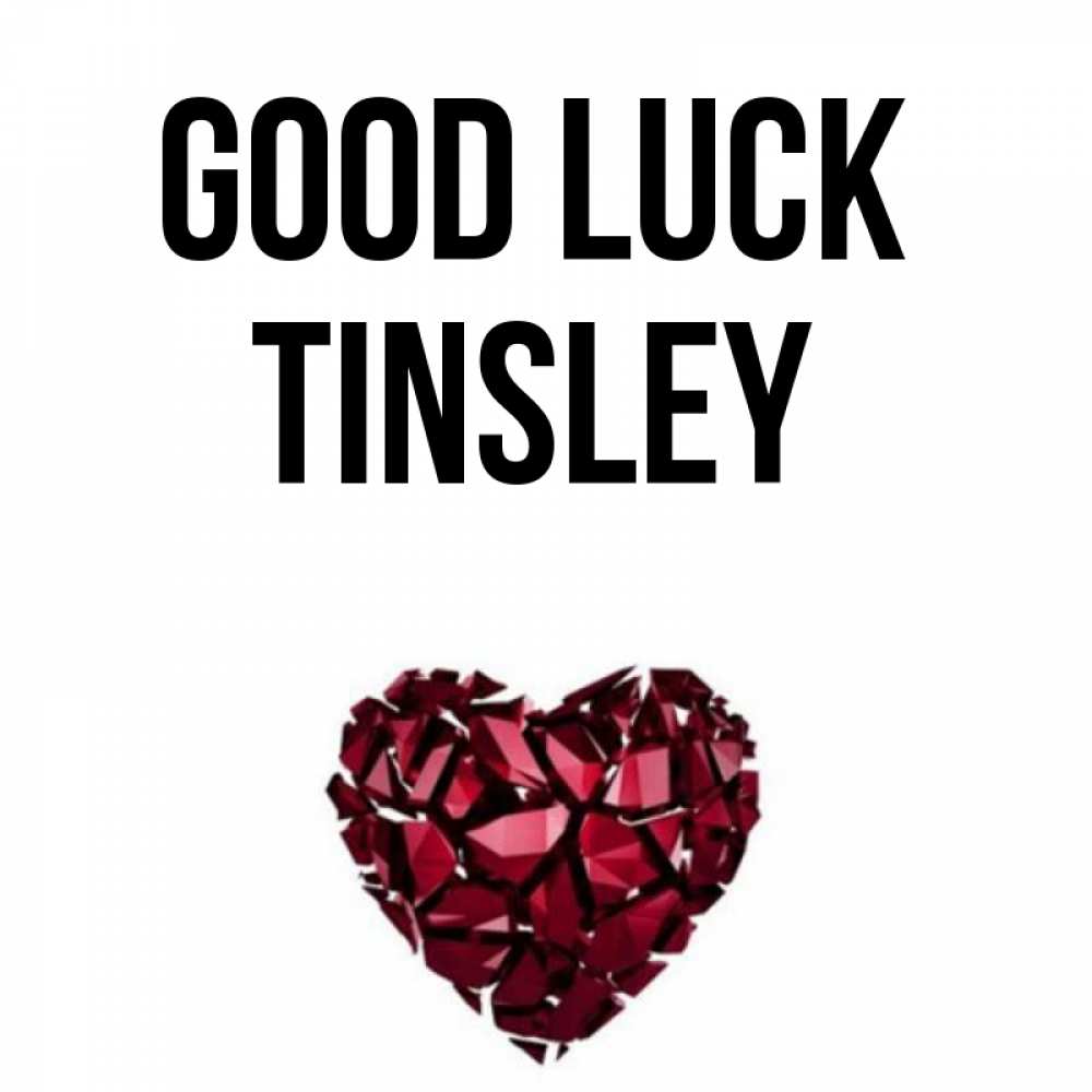 Greetings card с именем, Tinsley Good luck бордовое из кристаллов  1 Greetings with text for free download 