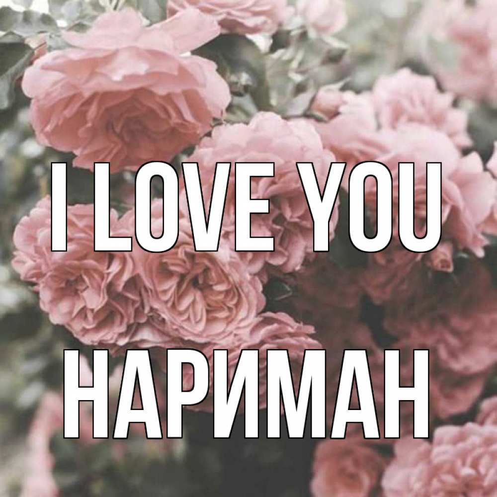 Greetings card с именем, НАРИМАН I love you розы 3 Greetings with text for free download 