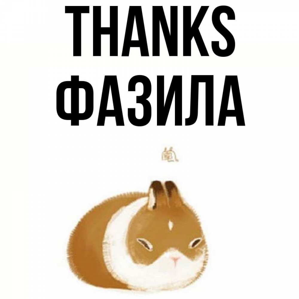 Greetings card с именем, ФАЗИЛА Thanks коричнево белый домашний питомец Greetings with text for free download 