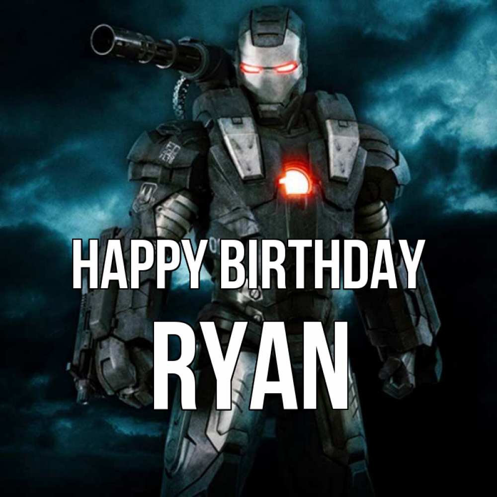 Greetings card с именем, Ryan Happy Birthday марвел супергерой в новом костюме Greetings with text for free download 