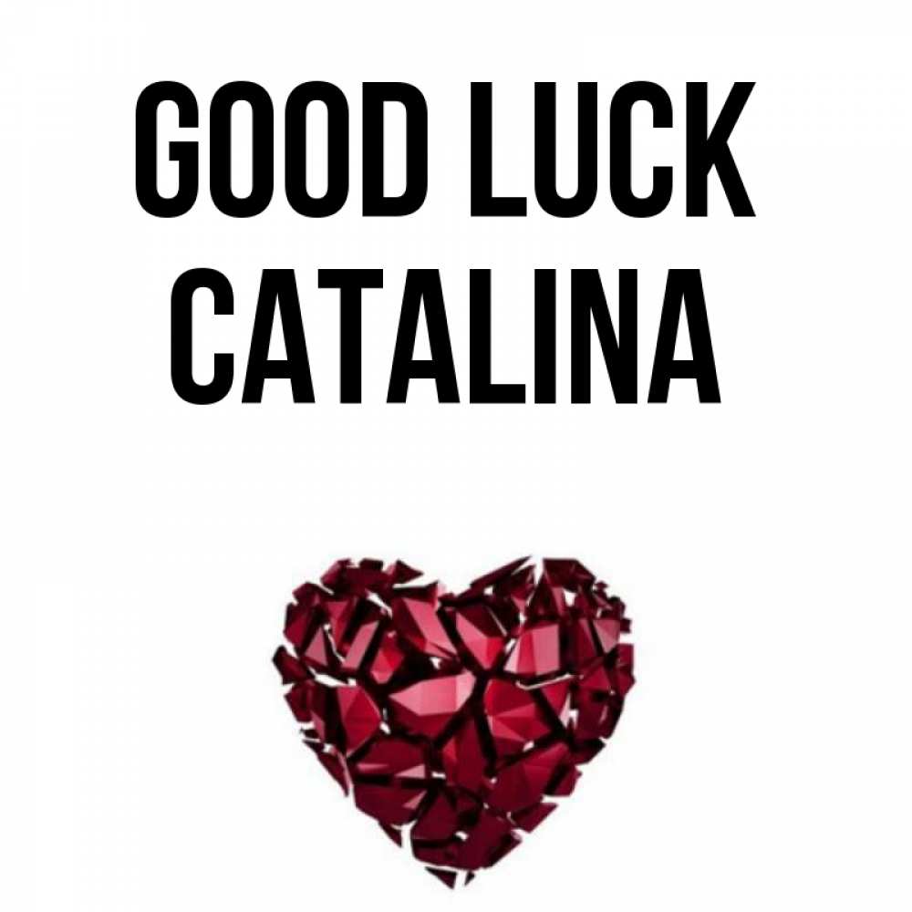 Greetings card с именем, Catalina Good luck бордовое из кристаллов  1 Greetings with text for free download 