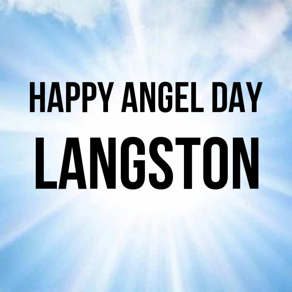 Greetings card с именем, Langston happy angel day свет небесный Greetings with text for free download 
