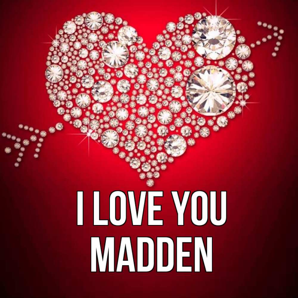 Greetings card с именем, Madden I love you стрела купидона Greetings with text for free download 