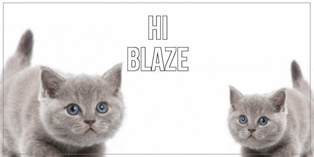 Greetings card с именем, Blaze Hi коты Greetings with text for free download 