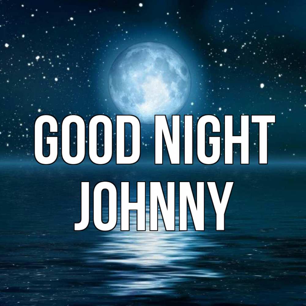 Greetings card с именем, Johnny Good night звезды Greetings with text for free download 