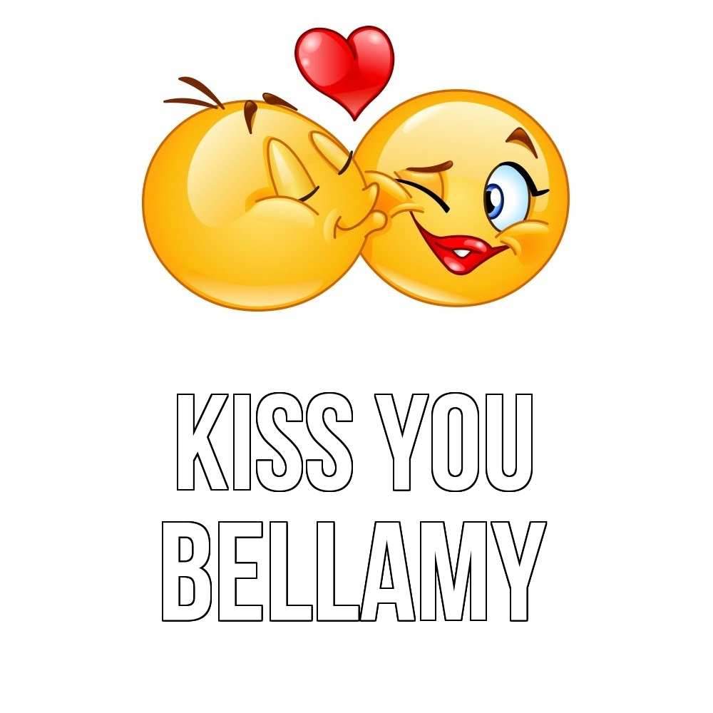 Greetings card с именем, Bellamy Kiss you губы и белые зубы Greetings with text for free download 