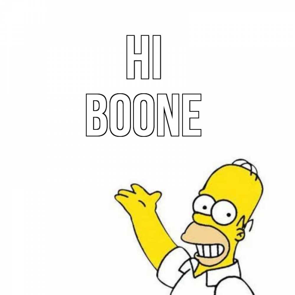 Greetings card с именем, Boone Hi Симпсоны Greetings with text for free download 