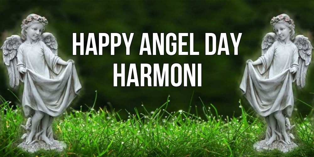 Greetings card с именем, Harmoni happy angel day небо, ангел, девушка Greetings with text for free download 
