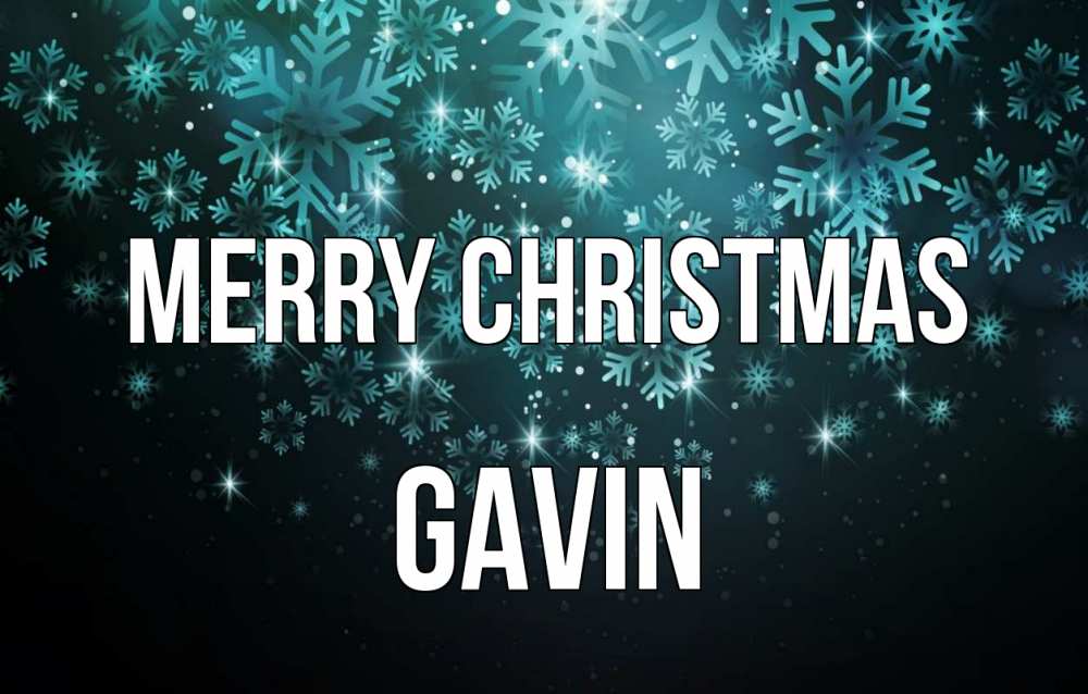 Greetings card с именем, Gavin Merry Christmas Снежинки Greetings with text for free download 