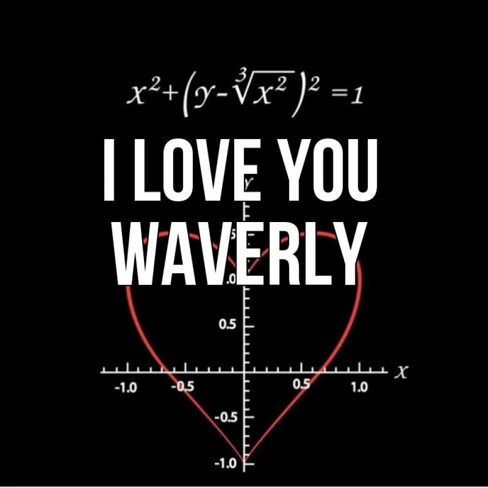 Greetings card с именем, Waverly I love you сердечная формула Greetings with text for free download 