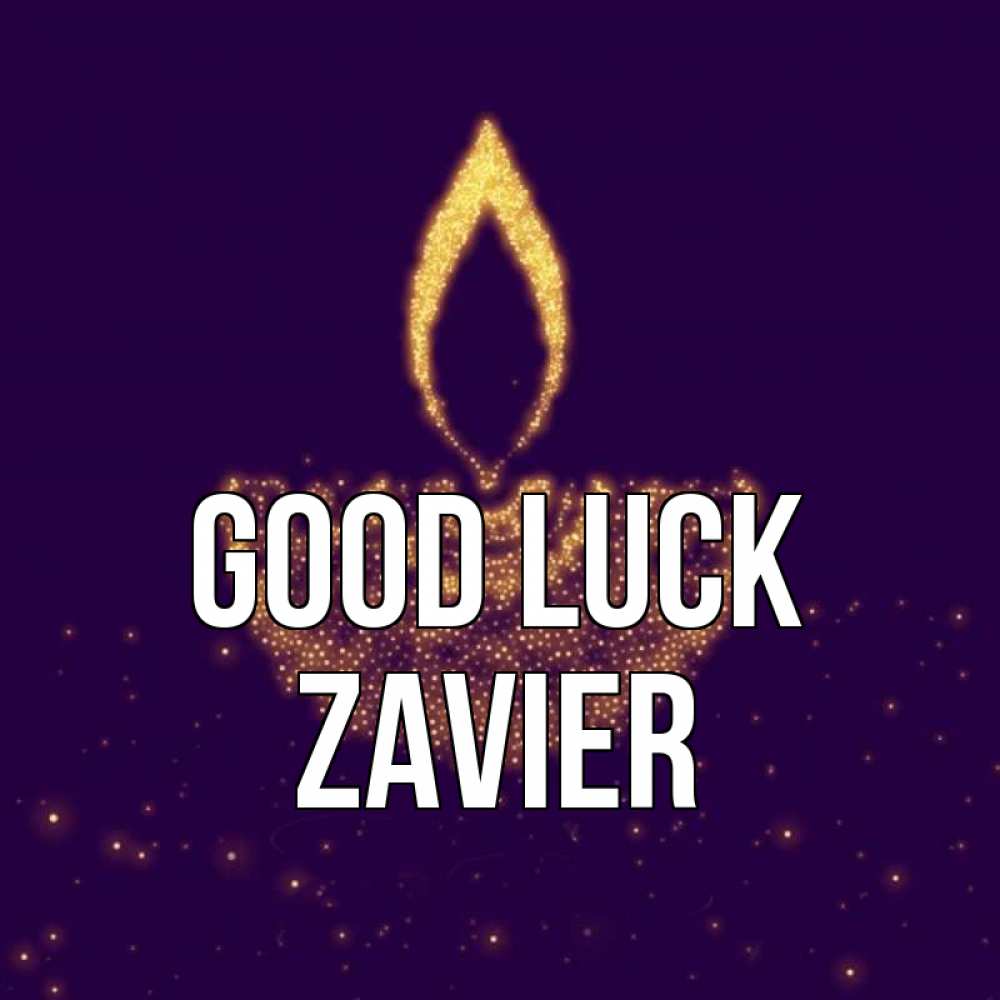 Greetings card с именем, Zavier Good luck пусть повезет 2 Greetings with text for free download 
