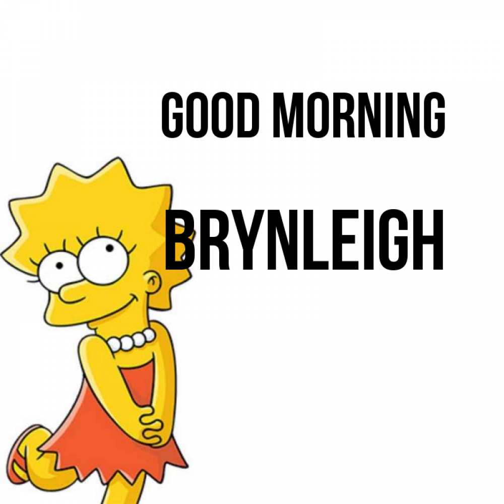 Greetings card с именем, Brynleigh Good morning в платье и ожерелье Greetings with text for free download 