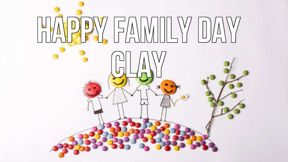 Greetings card с именем, Clay happy family day с днем семьи Greetings with text for free download 