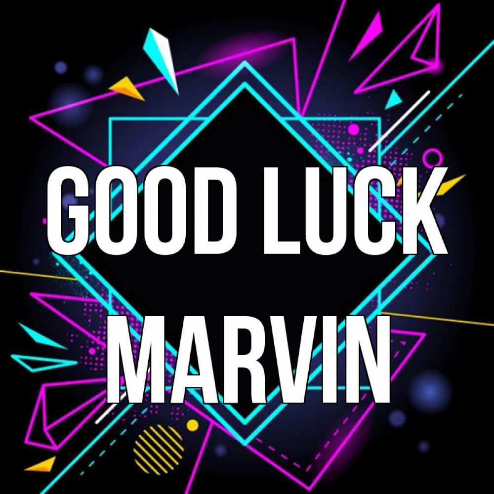 Greetings card с именем, Marvin Good luck рамочки Greetings with text for free download 