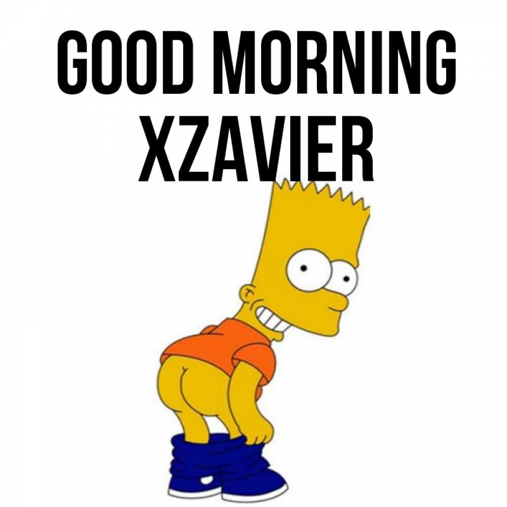 Greetings card с именем, Xzavier Good morning Открытки с Симпсонами Greetings with text for free download 
