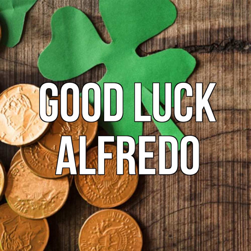 Greetings card с именем, Alfredo Good luck деревянный фон Greetings with text for free download 