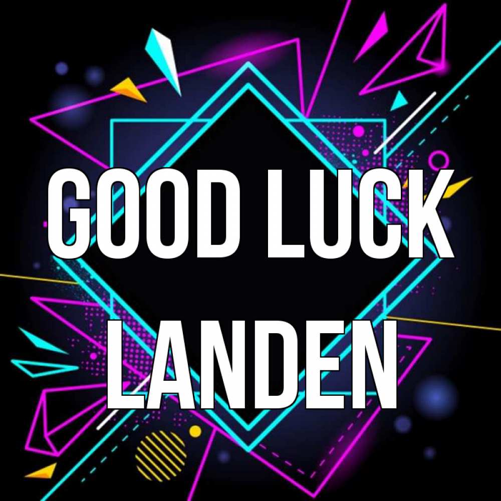 Greetings card с именем, Landen Good luck рамочки Greetings with text for free download 
