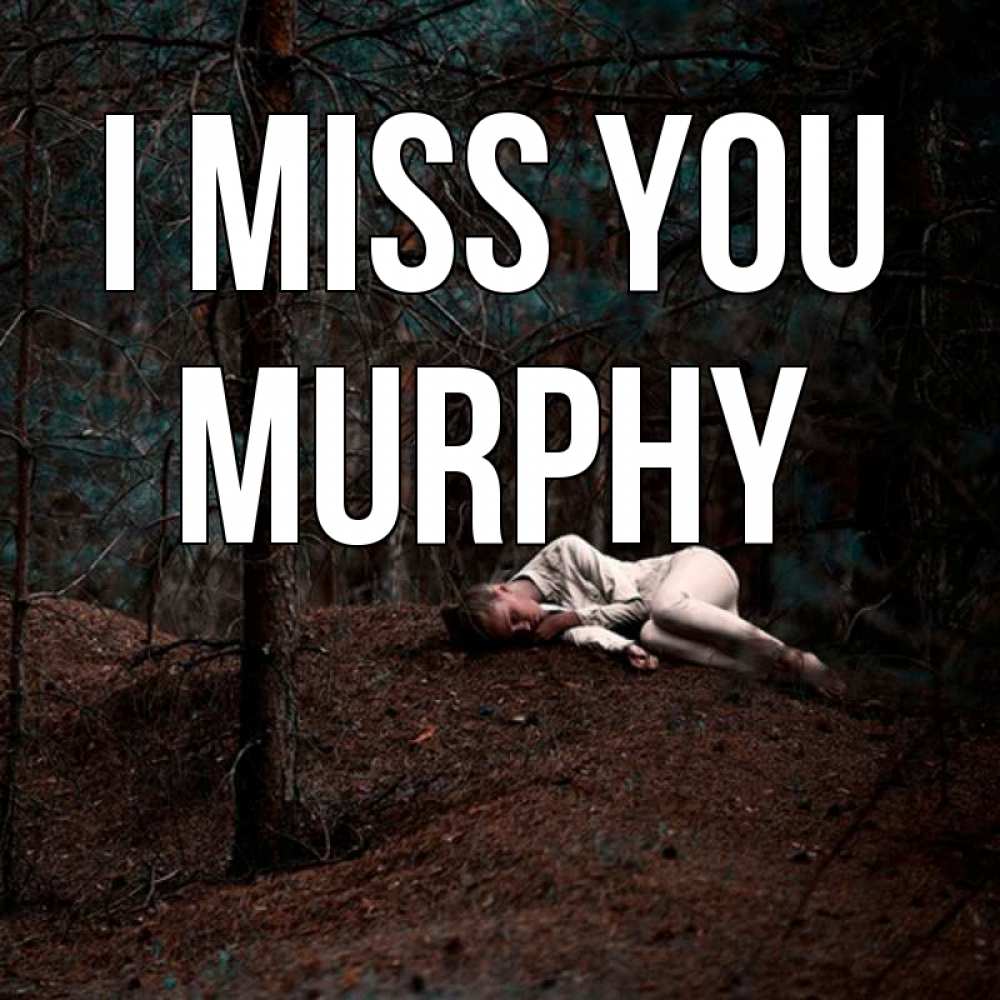 Greetings card с именем, Murphy I miss you очень Greetings with text for free download 