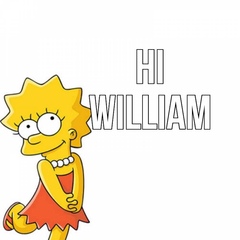 Greetings card с именем, William Hi Симпсоны младшая Greetings with text for free download 