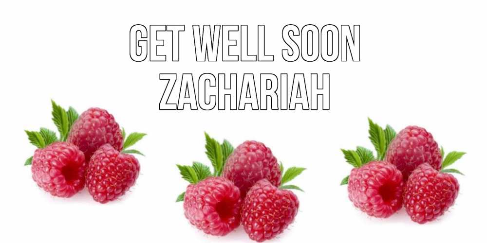 Greetings card с именем, Zachariah Get well soon малиновая открыта с пожеланием о выздоровлении Greetings with text for free download 