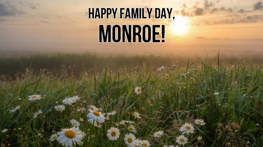Greetings card с именем, Monroe happy family day с днем семьи Greetings with text for free download 