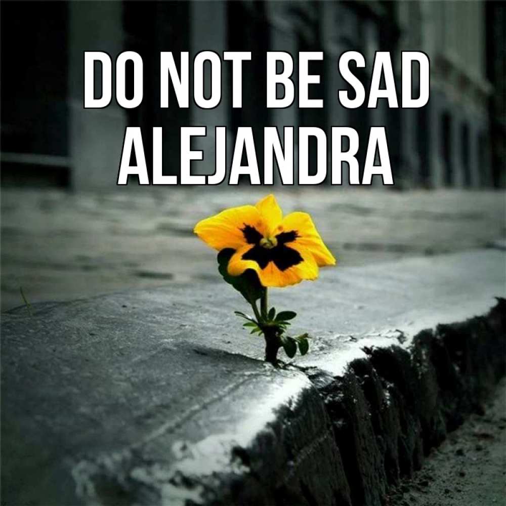 Greetings card с именем, Alejandra Do not be sad не сдавайся Greetings with text for free download 