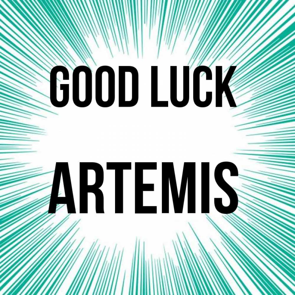Greetings card с именем, Artemis Good luck на удачу Greetings with text for free download 