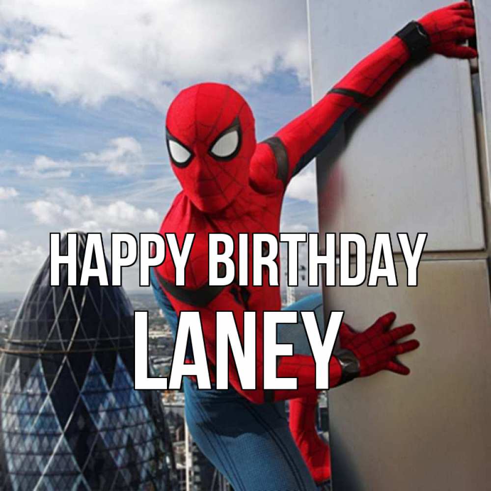 Greetings card с именем, Laney Happy Birthday Марвел Greetings with text for free download 