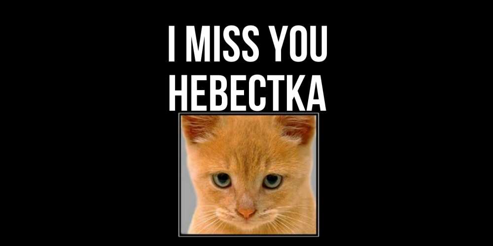 Greetings card с именем, Невестка I miss you открытки рыжий котенок скучает по тебе Greetings with text for free download 