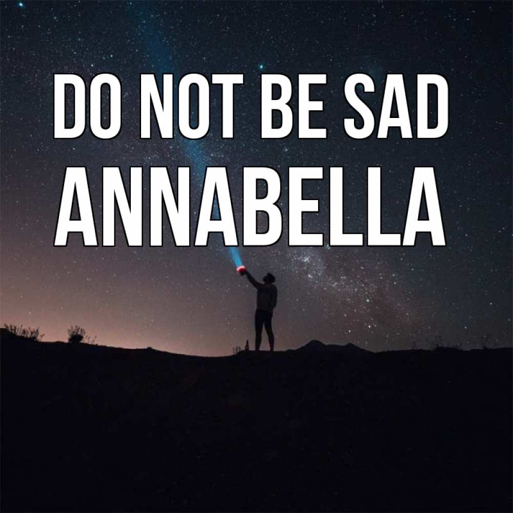 Greetings card с именем, Annabella Do not be sad луч света и млечный путь Greetings with text for free download 