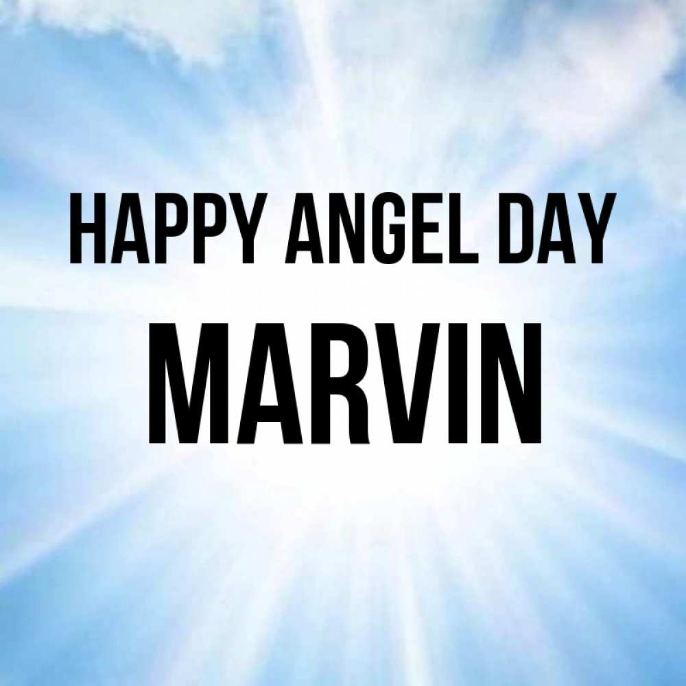 Greetings card с именем, Marvin happy angel day свет небесный Greetings with text for free download 