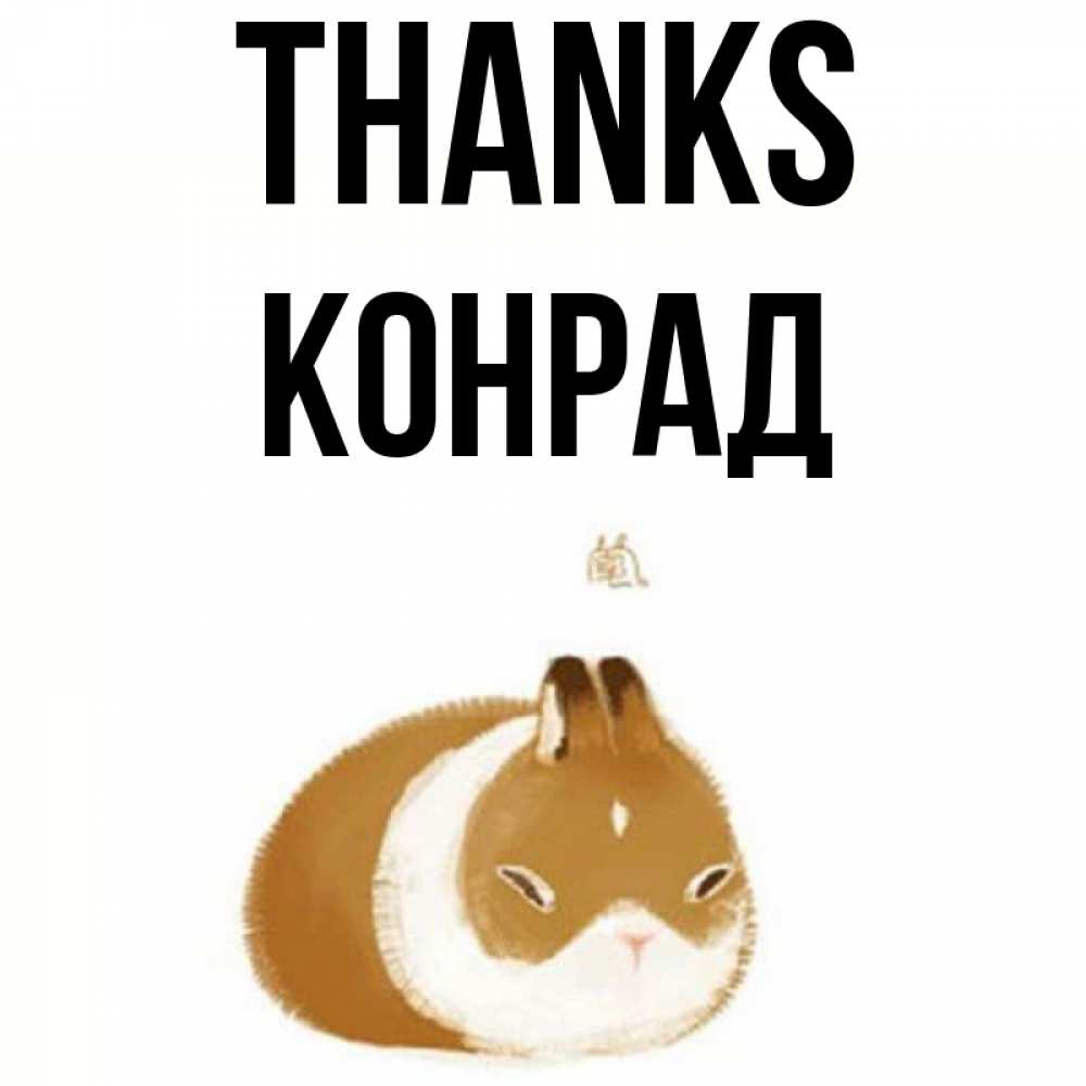 Greetings card с именем, Конрад Thanks коричнево белый домашний питомец Greetings with text for free download 