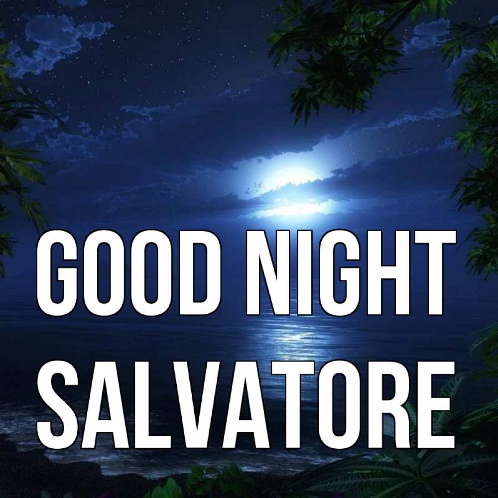 Greetings card с именем, Salvatore Good night тропический остров Greetings with text for free download 