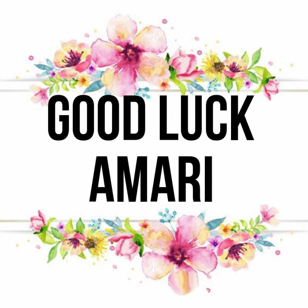 Greetings card с именем, Amari Good luck пусть повезет 1 Greetings with text for free download 