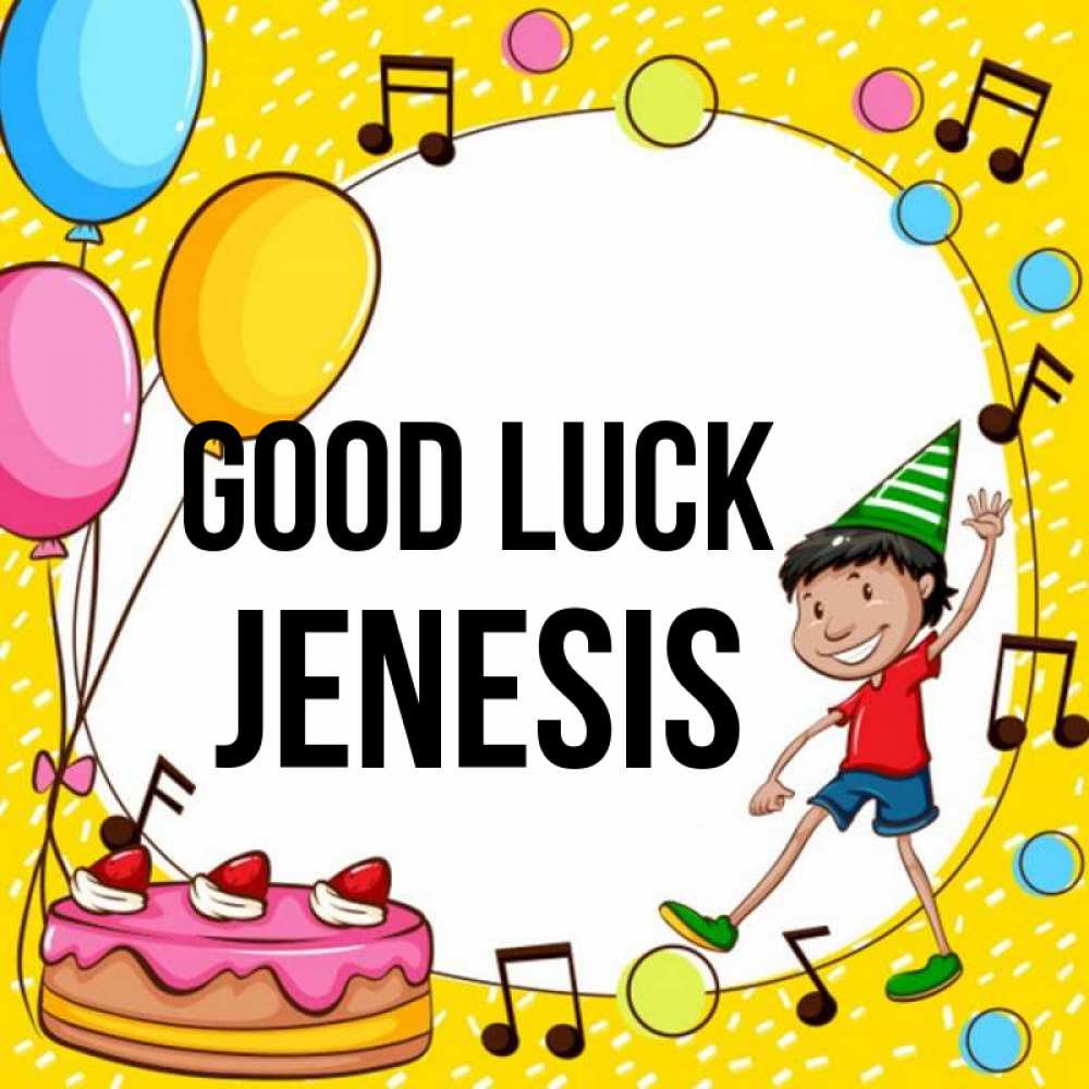 Greetings card с именем, Jenesis Good luck открытка 1 Greetings with text for free download 