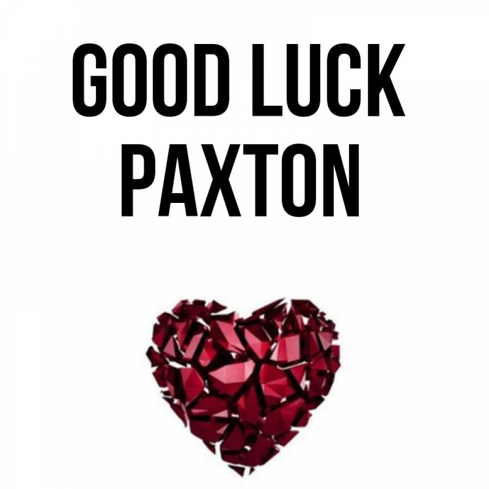 Greetings card с именем, Paxton Good luck бордовое из кристаллов  1 Greetings with text for free download 