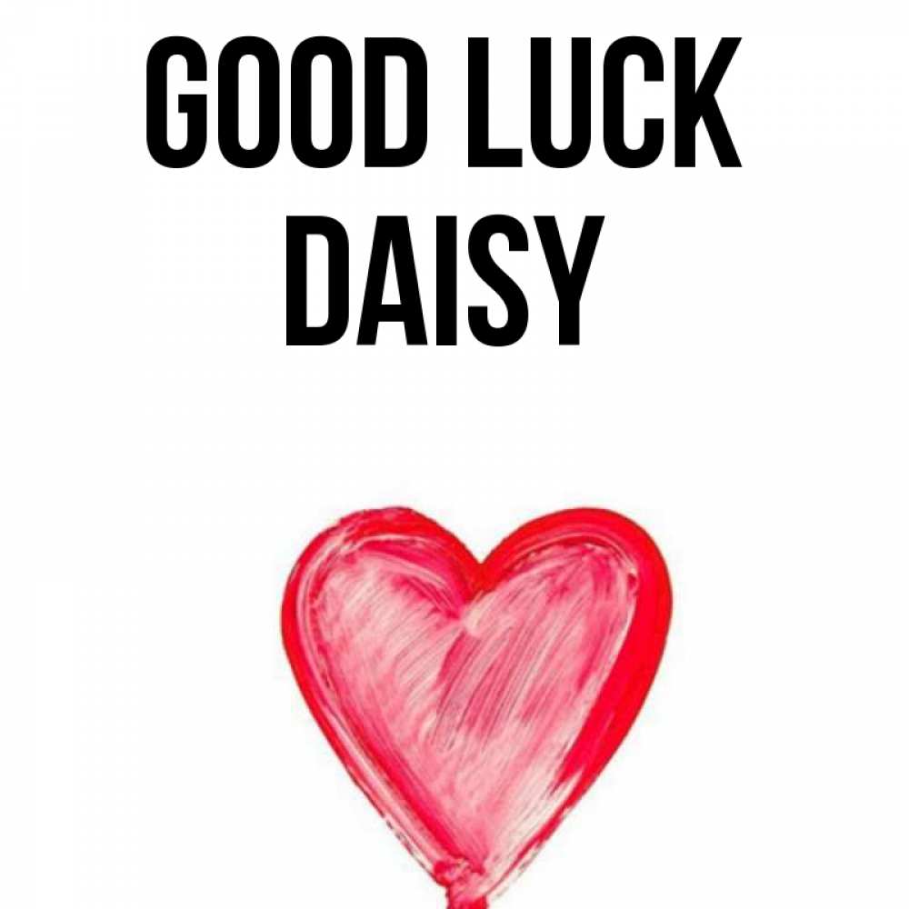 Greetings card с именем, Daisy Good luck рисунок маркером Greetings with text for free download 