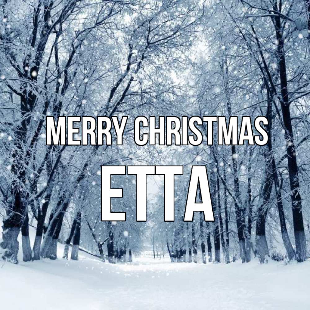 Greetings card с именем, Etta Merry Christmas снег, лес, парк Greetings with text for free download 