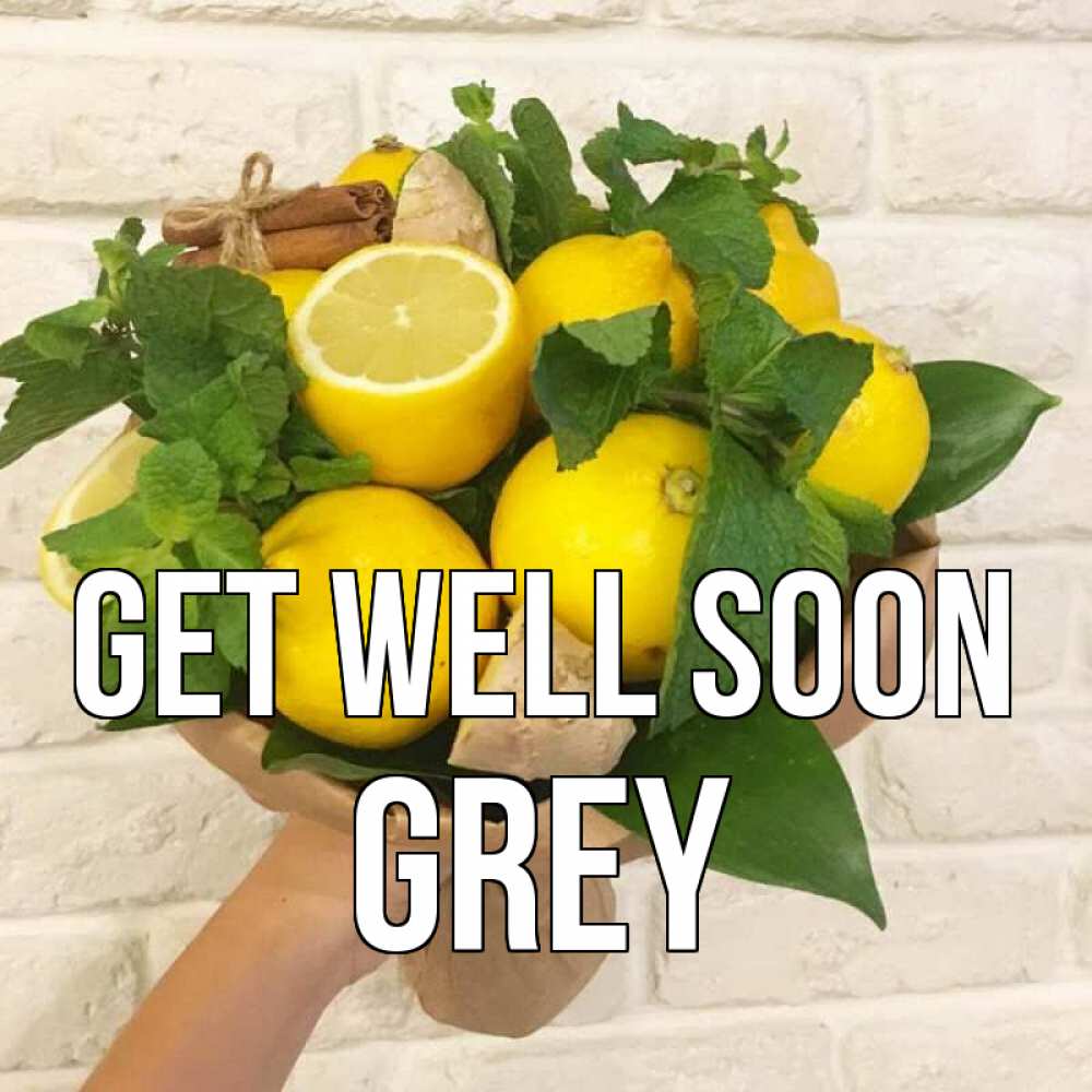 Greetings card с именем, Grey Get well soon витамины Greetings with text for free download 