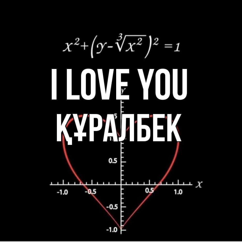 Greetings card с именем, ҚҰРАЛБЕК I love you сердечная формула Greetings with text for free download 