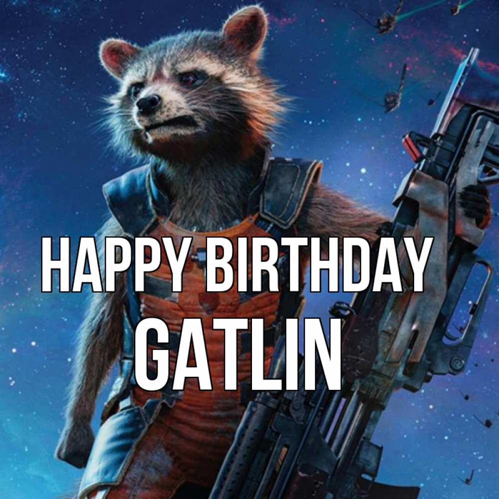 Greetings card с именем, Gatlin Happy Birthday реактивный Рокета Greetings with text for free download 