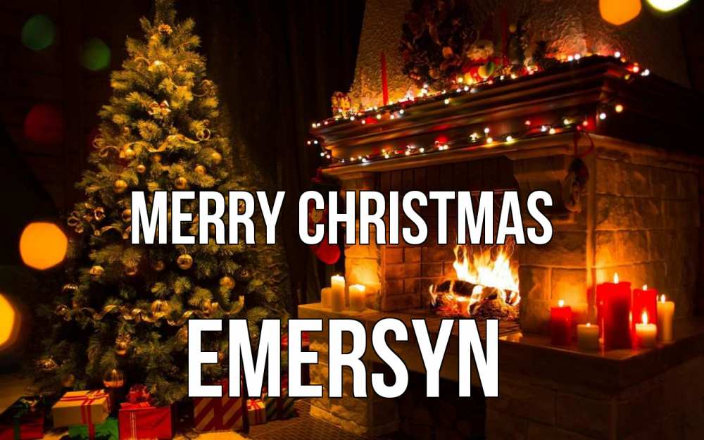 Greetings card с именем, Emersyn Merry Christmas новый год Greetings with text for free download 