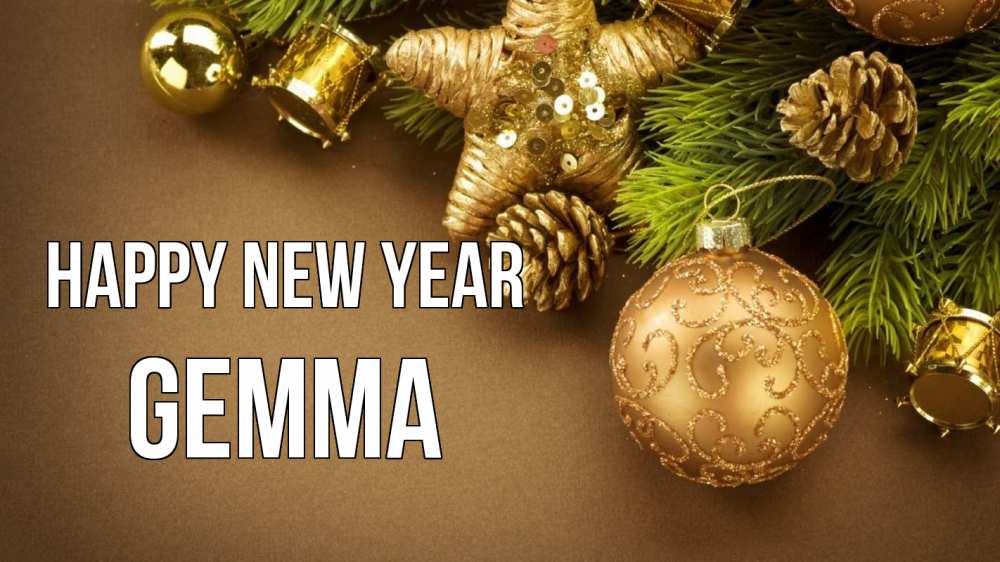 Greetings card с именем, Gemma Happy New Year новый год Greetings with text for free download 