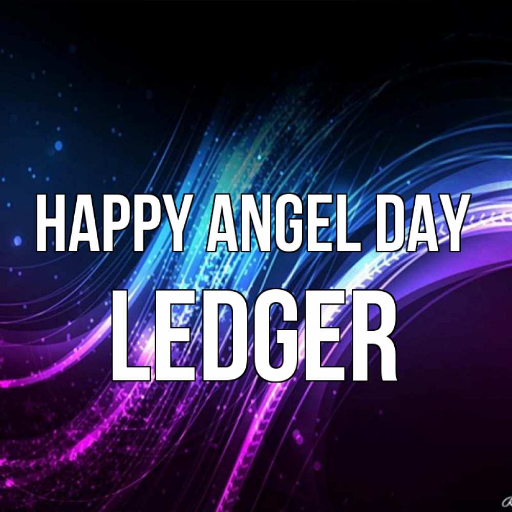 Greetings card с именем, Ledger happy angel day фиолетовый фон Greetings with text for free download 