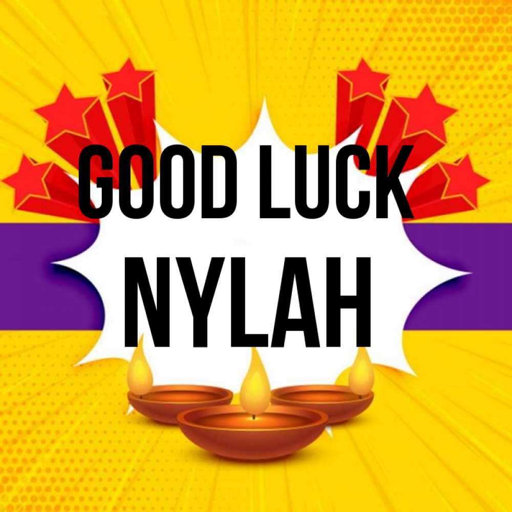 Greetings card с именем, Nylah Good luck векторное изображение Greetings with text for free download 